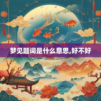 梦见题词是什么意思,好不好