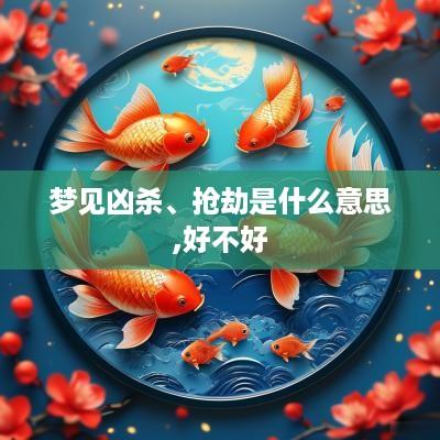梦见凶杀、抢劫是什么意思,好不好