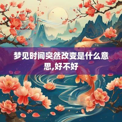 梦见时间突然改变是什么意思,好不好