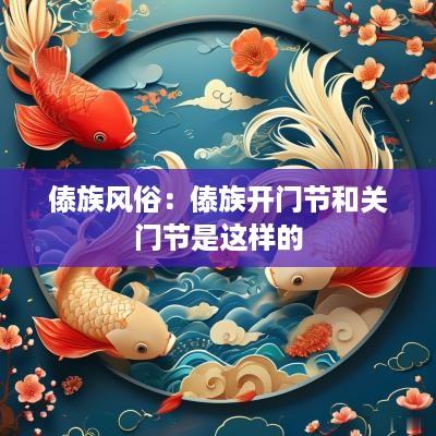 傣族风俗：傣族开门节和关门节是这样的