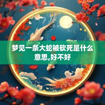 梦见一条大蛇被砍死是什么意思,好不好