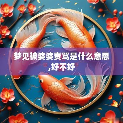 梦见被婆婆责骂是什么意思,好不好