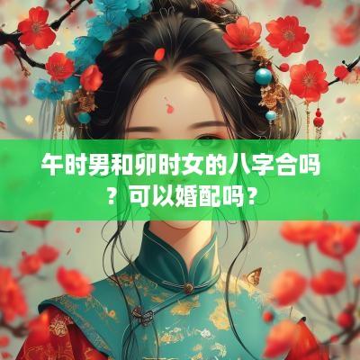 午时男和卯时女的八字合吗？可以婚配吗？