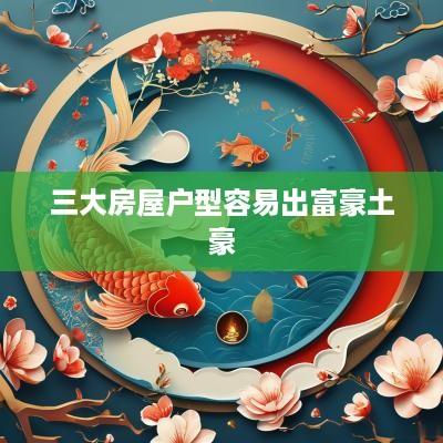 三大房屋户型容易出富豪土豪