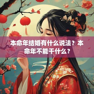 本命年结婚有什么说法？本命年不能干什么？