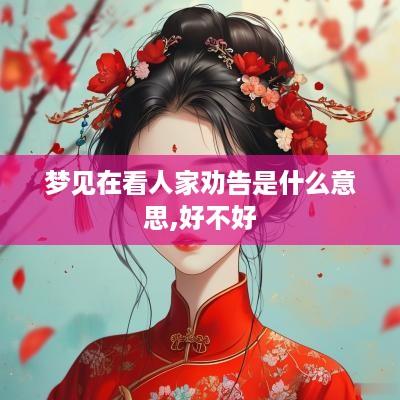 梦见在看人家劝告是什么意思,好不好