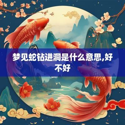 梦见蛇钻进洞是什么意思,好不好