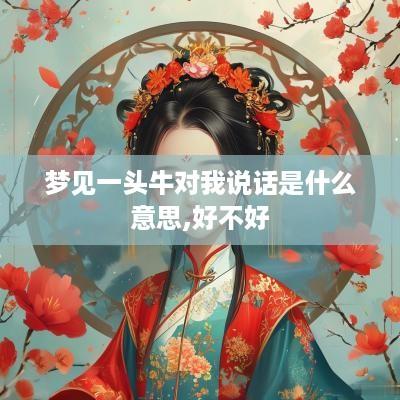 梦见一头牛对我说话是什么意思,好不好