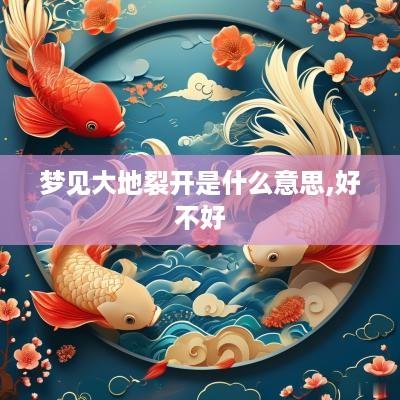 梦见大地裂开是什么意思,好不好