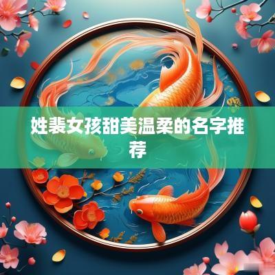 姓裴女孩甜美温柔的名字推荐