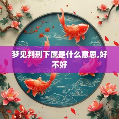 梦见判刑下属是什么意思,好不好