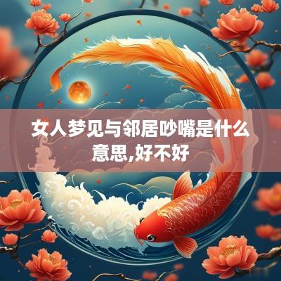 女人梦见与邻居吵嘴是什么意思,好不好