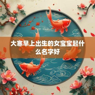 大寒早上出生的女宝宝起什么名字好