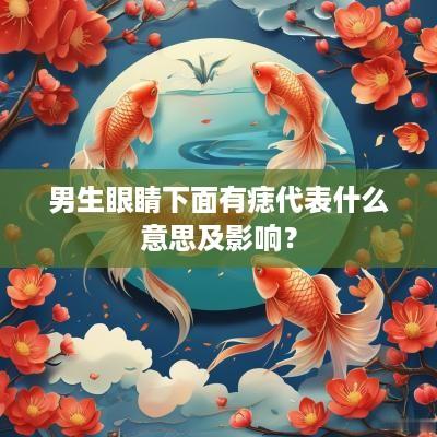 男生眼睛下面有痣代表什么意思及影响？