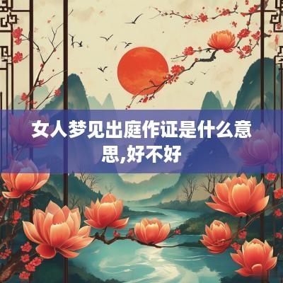女人梦见出庭作证是什么意思,好不好