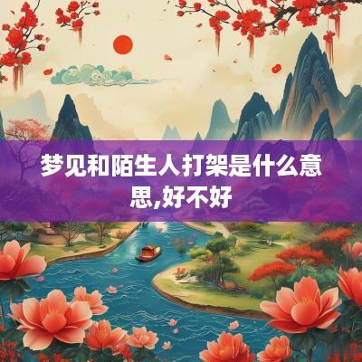 梦见和陌生人打架是什么意思,好不好