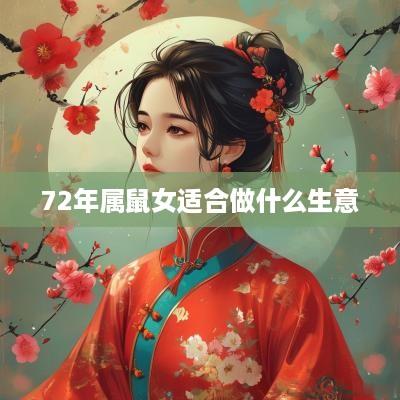 72年属鼠女适合做什么生意