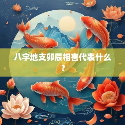 八字地支卯辰相害代表什么？