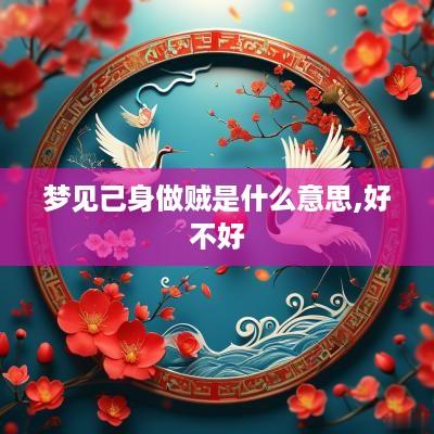 梦见己身做贼是什么意思,好不好
