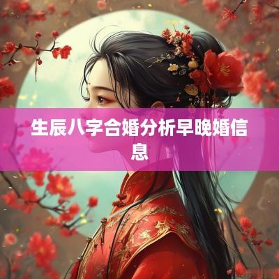 生辰八字合婚分析早晚婚信息