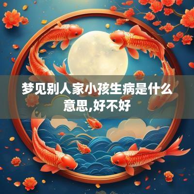梦见别人家小孩生病是什么意思,好不好