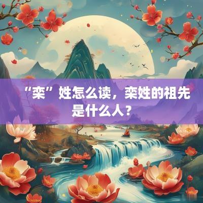 “栾”姓怎么读，栾姓的祖先是什么人？