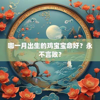 哪一月出生的鸡宝宝命好?永不言败? 哪一月出生的鸡宝宝命好?永不言败?