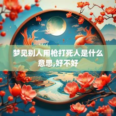 梦见别人用枪打死人是什么意思,好不好