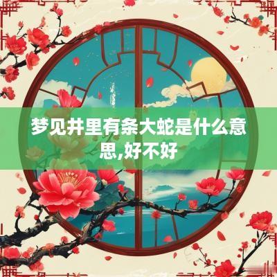 梦见井里有条大蛇是什么意思,好不好