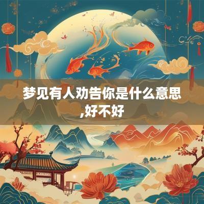 梦见有人劝告你是什么意思,好不好