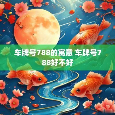 车牌号788的寓意 车牌号788好不好