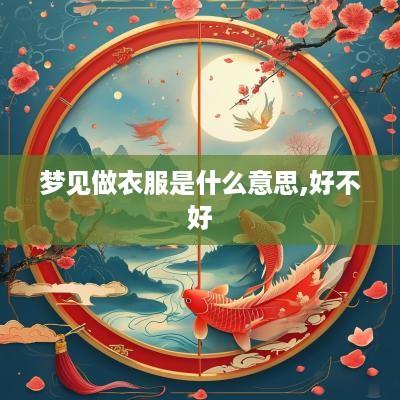 梦见做衣服是什么意思,好不好