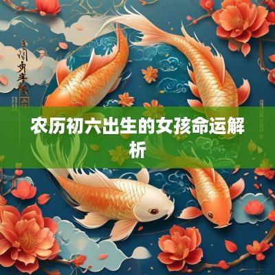 农历初六出生的女孩命运解析