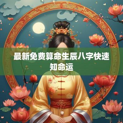 最新免费算命生辰八字快速知命运