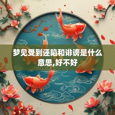 梦见受到诬陷和诽谤是什么意思,好不好