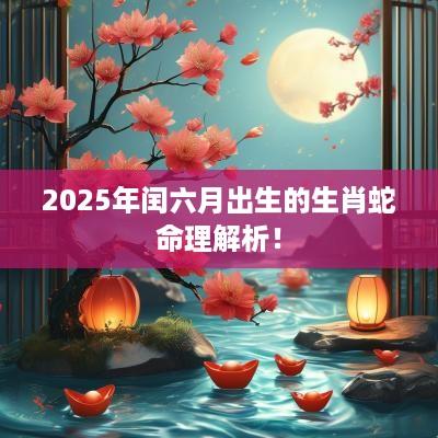 2025年闰六月出生的生肖蛇命理解析！