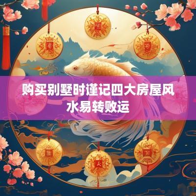 购买别墅时谨记四大房屋风水易转败运