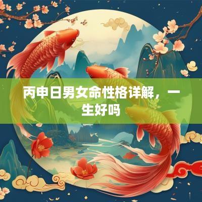 丙申日男女命性格详解，一生好吗