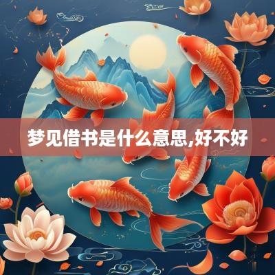梦见借书是什么意思,好不好