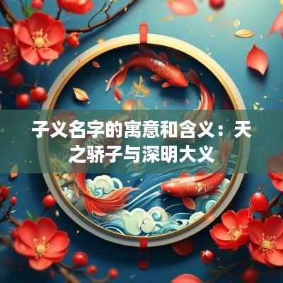 子义名字的寓意和含义：天之骄子与深明大义