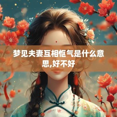 梦见夫妻互相怄气是什么意思,好不好