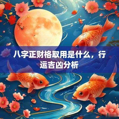 八字正财格取用是什么，行运吉凶分析