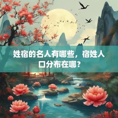 姓宿的名人有哪些，宿姓人口分布在哪？