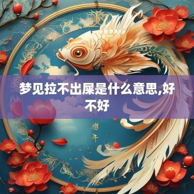 梦见拉不出屎是什么意思,好不好