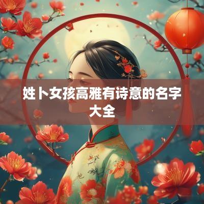 姓卜女孩高雅有诗意的名字大全