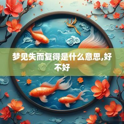 梦见失而复得是什么意思,好不好