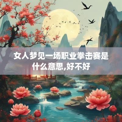 女人梦见一场职业拳击赛是什么意思,好不好