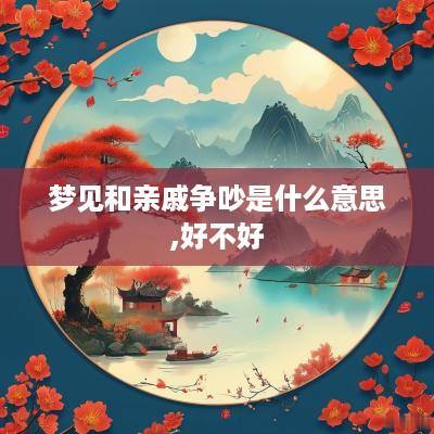 梦见和亲戚争吵是什么意思,好不好