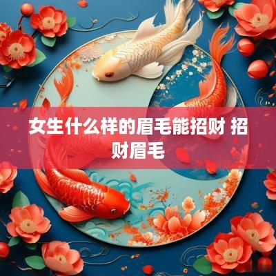 女生什么样的眉毛能招财 招财眉毛