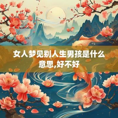 女人梦见别人生男孩是什么意思,好不好